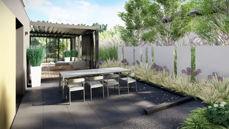 Ogród tarasowy na działce ze spadkiem