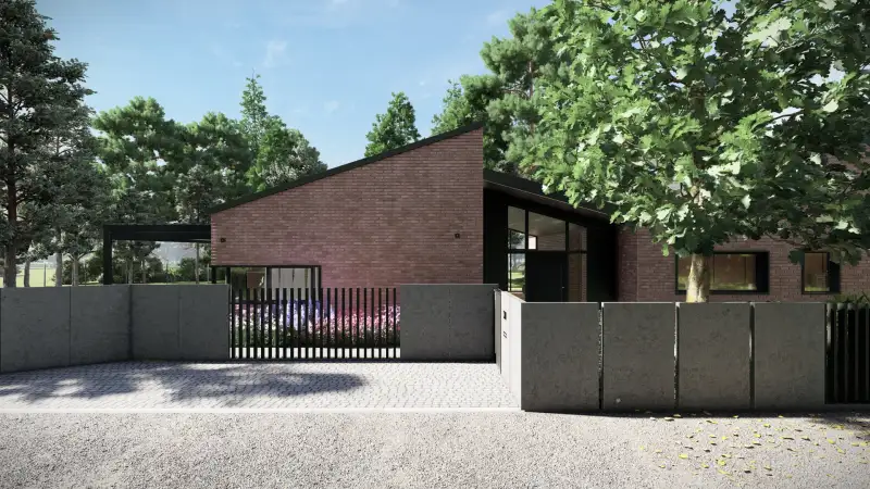 Nowoczesna przestrzeń w sąsiedztwie lasu