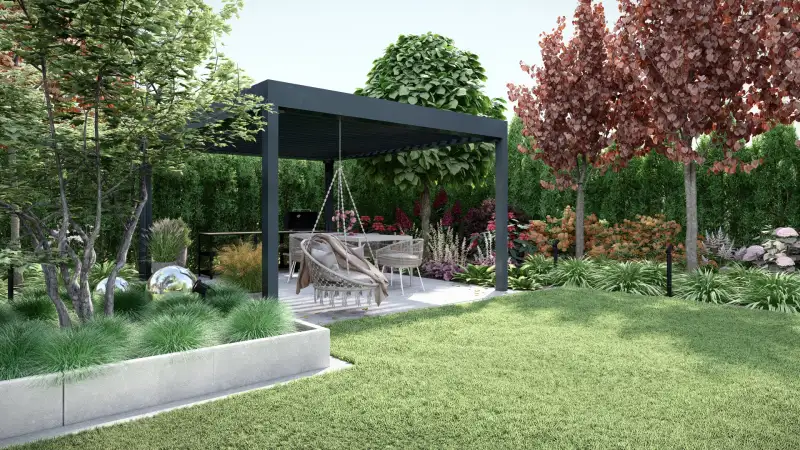 Przytulny ogród z kolorami