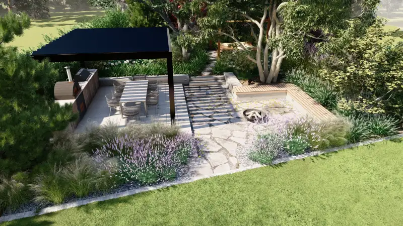 Funkcjonalny ogród przy domu jednorodzinnym