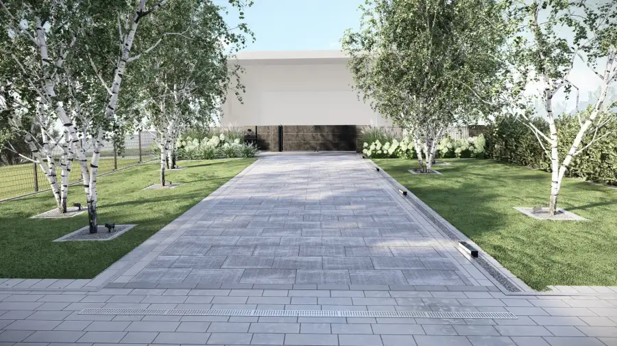 Projekt ogrodu przy nowoczesnej stodole