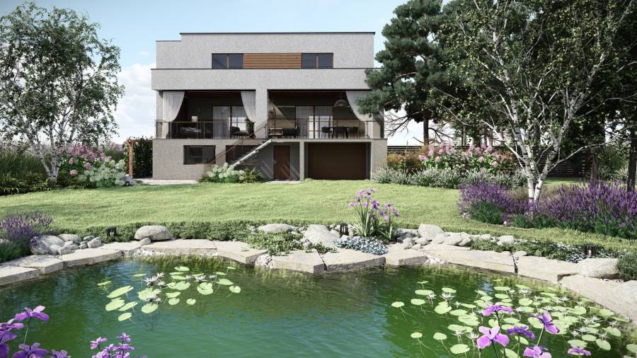 Ogród naturalny z oczkiem wodnym