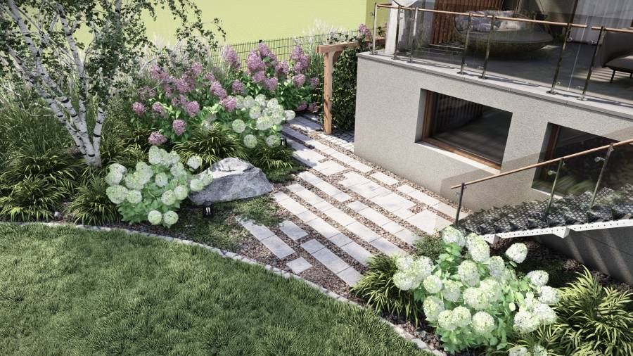 Ogród naturalny z oczkiem wodnym