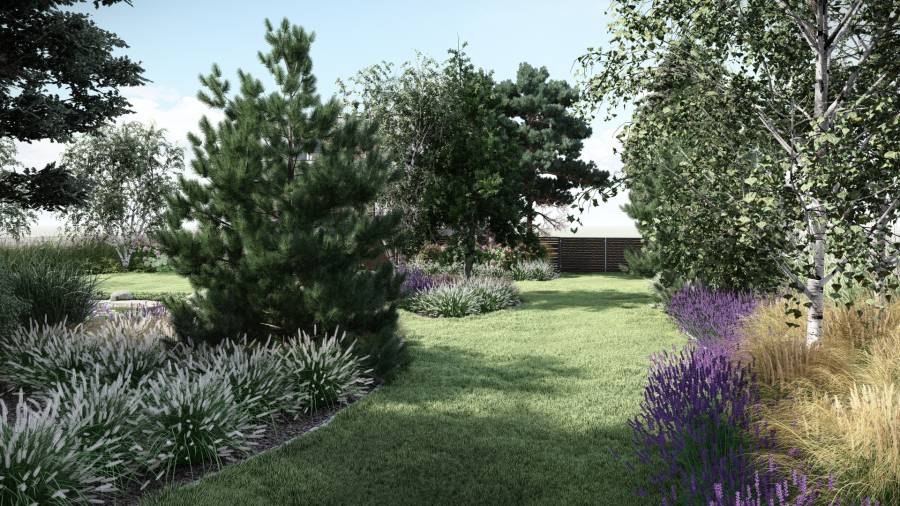 Ogród naturalny z oczkiem wodnym