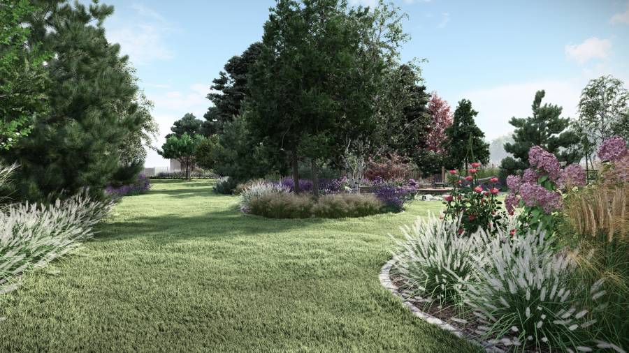 Ogród naturalny z oczkiem wodnym