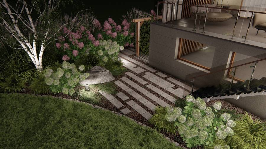 Ogród naturalny z oczkiem wodnym