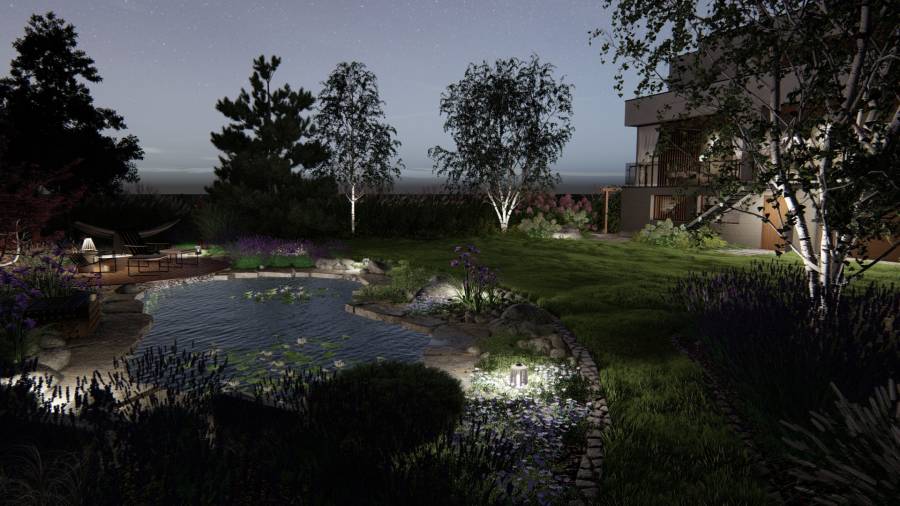 Ogród naturalny z oczkiem wodnym