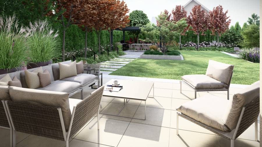 Przytulny ogród z kolorami