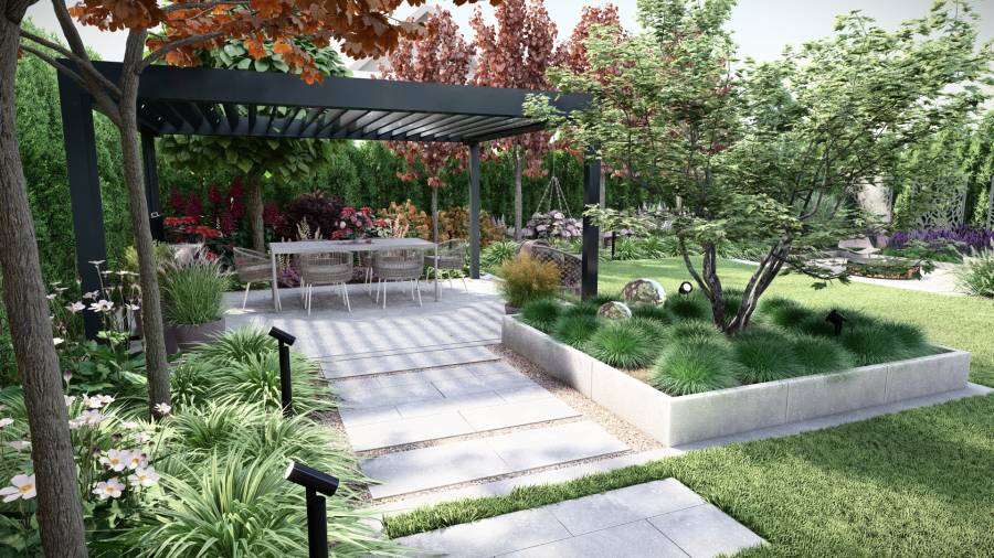 Przytulny ogród z kolorami