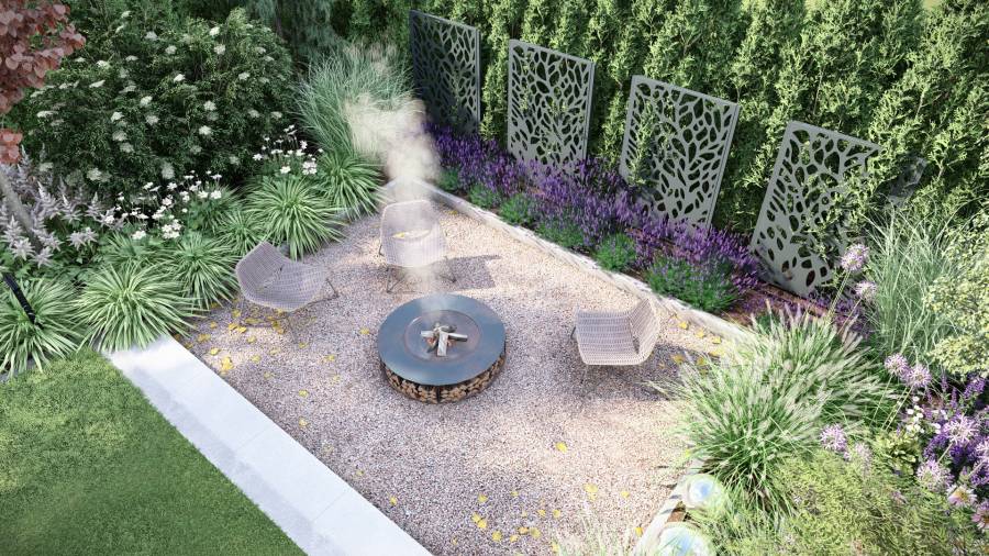 Przytulny ogród z kolorami