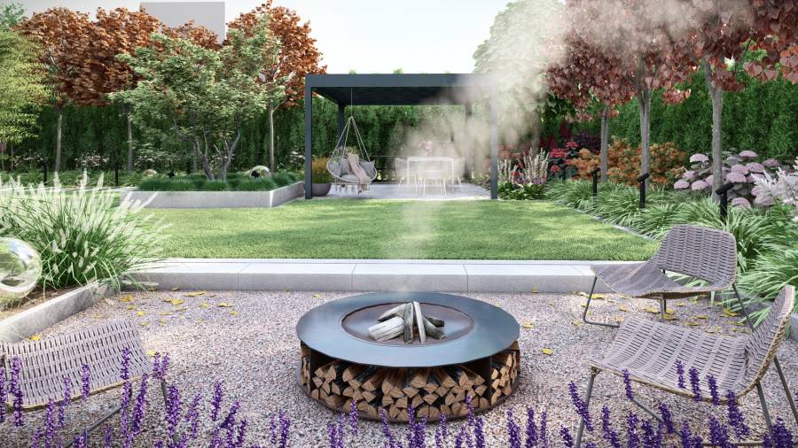 Przytulny ogród z kolorami