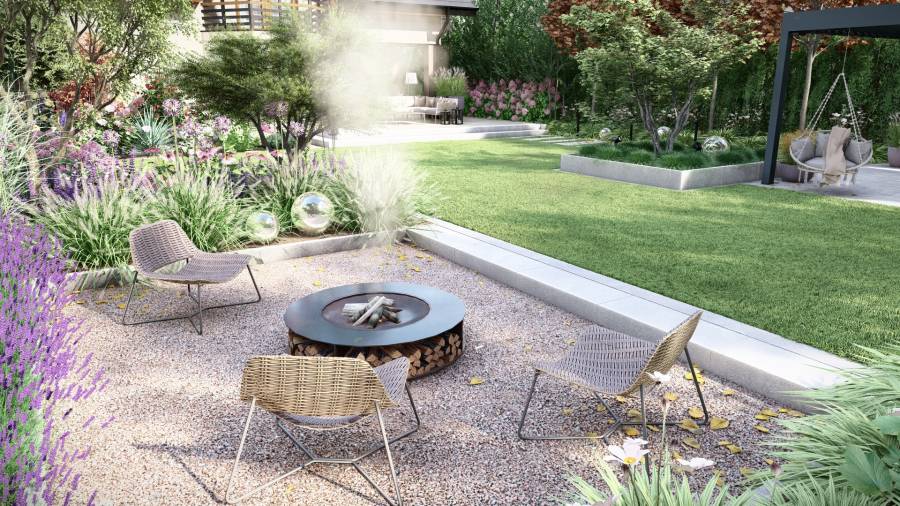 Przytulny ogród z kolorami