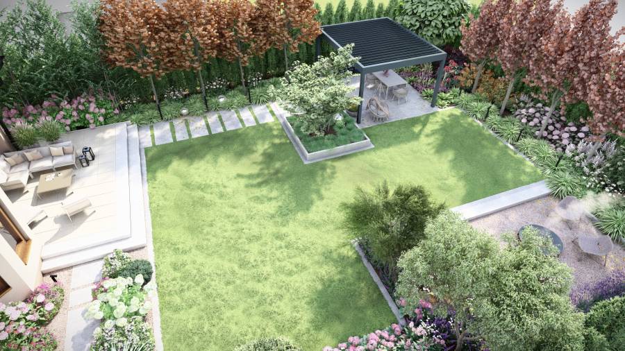 Przytulny ogród z kolorami