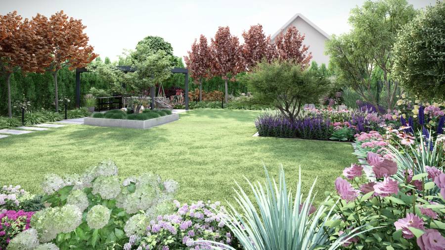 Przytulny ogród z kolorami