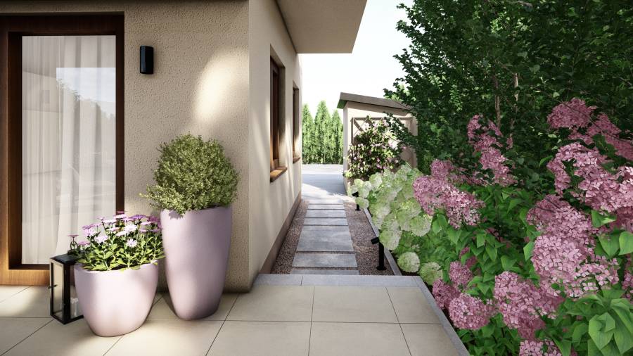 Przytulny ogród z kolorami