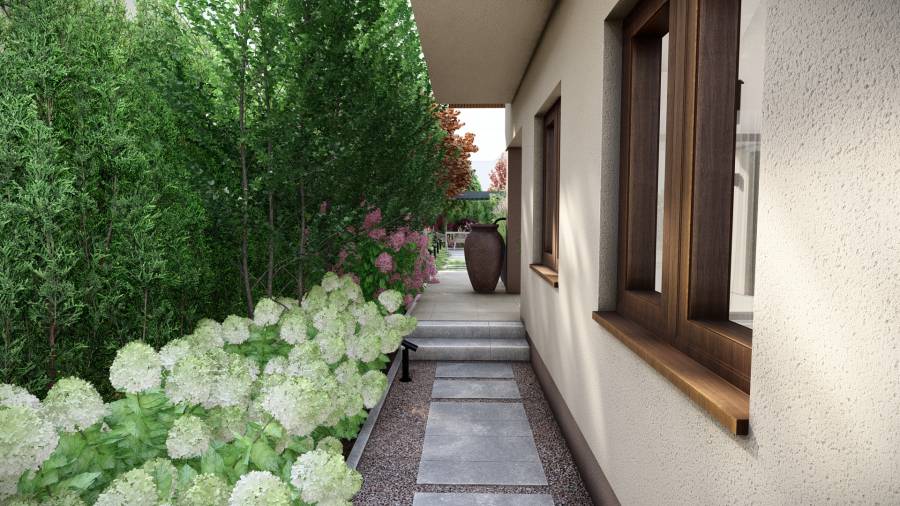 Przytulny ogród z kolorami