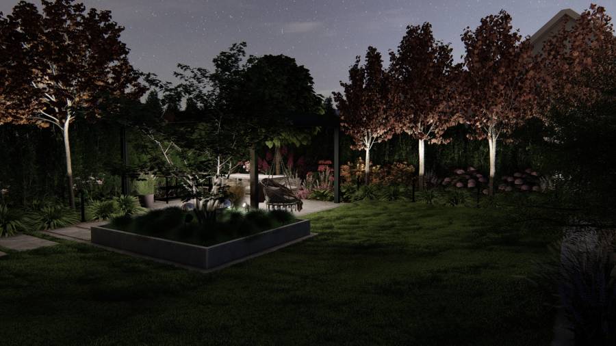 Przytulny ogród z kolorami