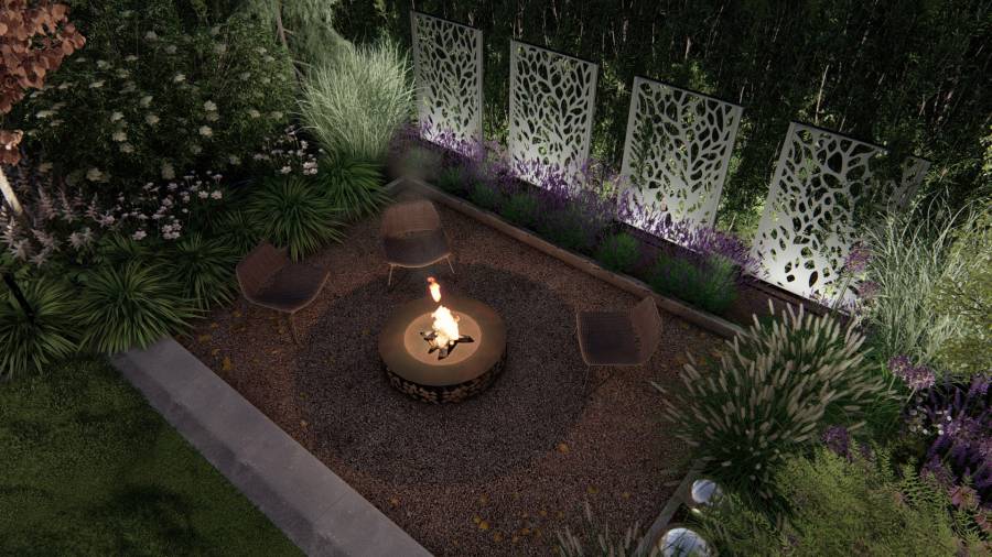 Przytulny ogród z kolorami