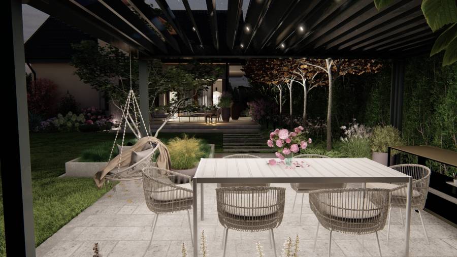 Przytulny ogród z kolorami