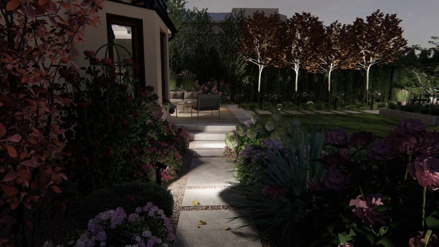 Przytulny ogród z kolorami