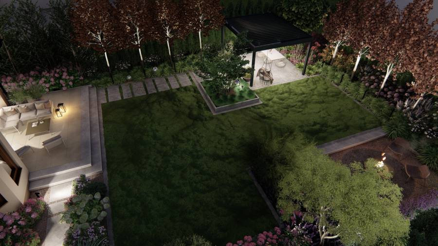 Przytulny ogród z kolorami