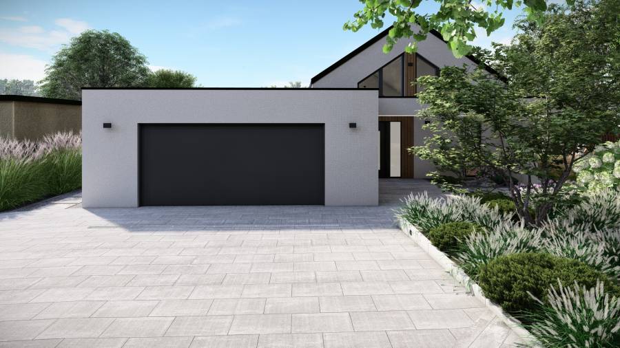 Funkcjonalny ogród z basenem i paleniskiem w Orzeszu