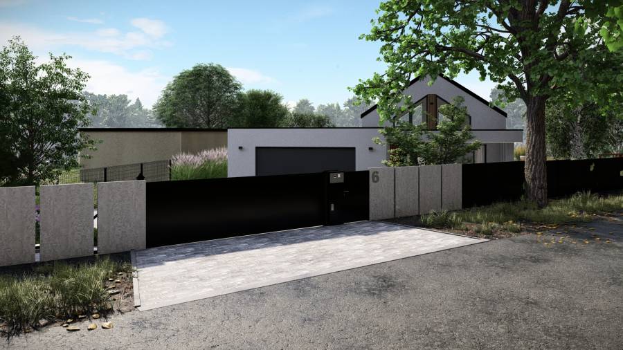 Funkcjonalny ogród z basenem i paleniskiem w Orzeszu