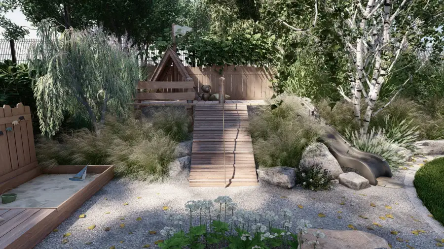 Ogród w wakacyjnym klimacie