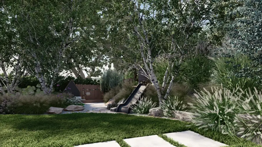 Ogród w wakacyjnym klimacie