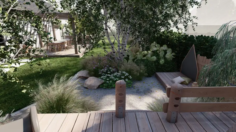 Ogród w wakacyjnym klimacie