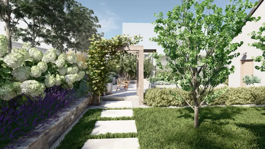 Ogród w wakacyjnym klimacie