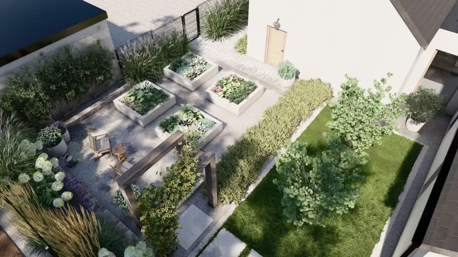 Ogród w wakacyjnym klimacie