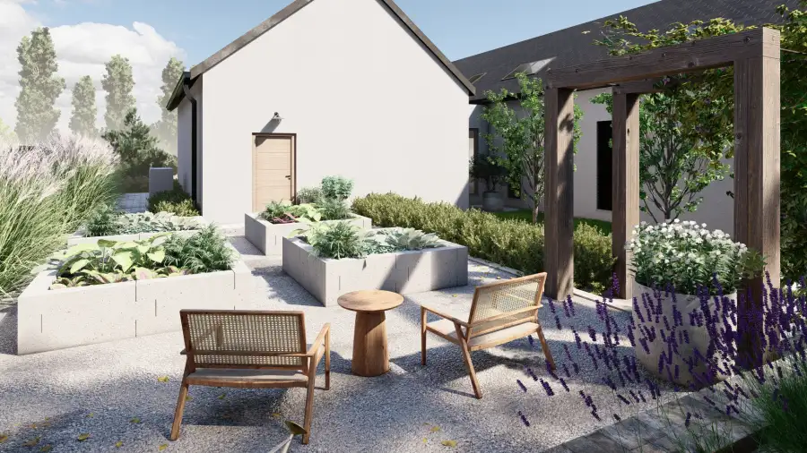 Ogród w wakacyjnym klimacie