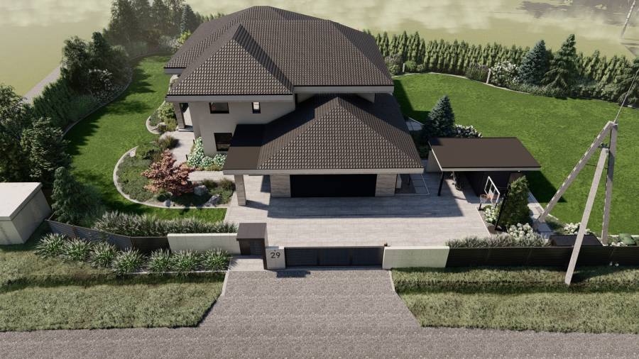 Nowoczesny ogród z basenem – Tarnowskie Góry