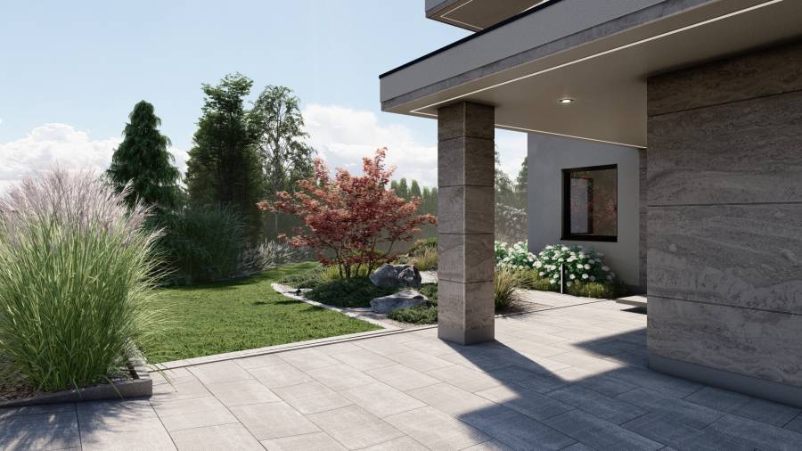 Nowoczesny ogród z basenem – Tarnowskie Góry