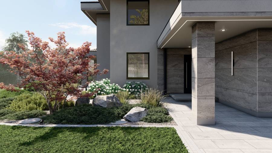 Nowoczesny ogród z basenem – Tarnowskie Góry