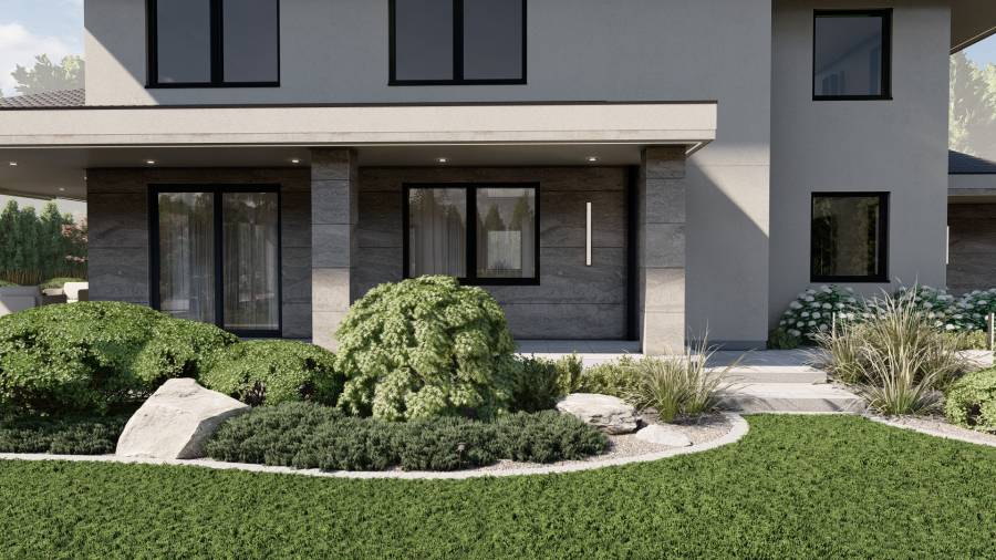 Nowoczesny ogród z basenem – Tarnowskie Góry