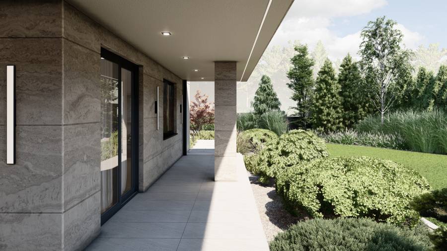 Nowoczesny ogród z basenem – Tarnowskie Góry