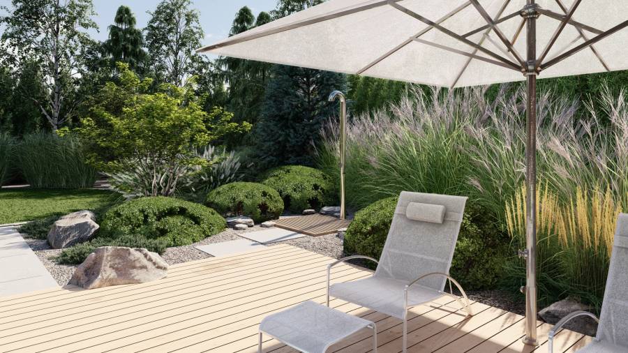 Nowoczesny ogród z basenem – Tarnowskie Góry