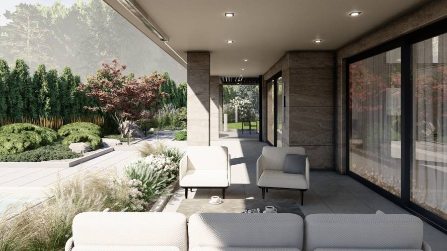 Nowoczesny ogród z basenem – Tarnowskie Góry