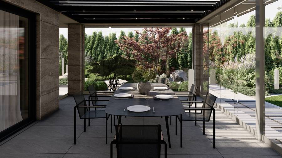 Nowoczesny ogród z basenem – Tarnowskie Góry