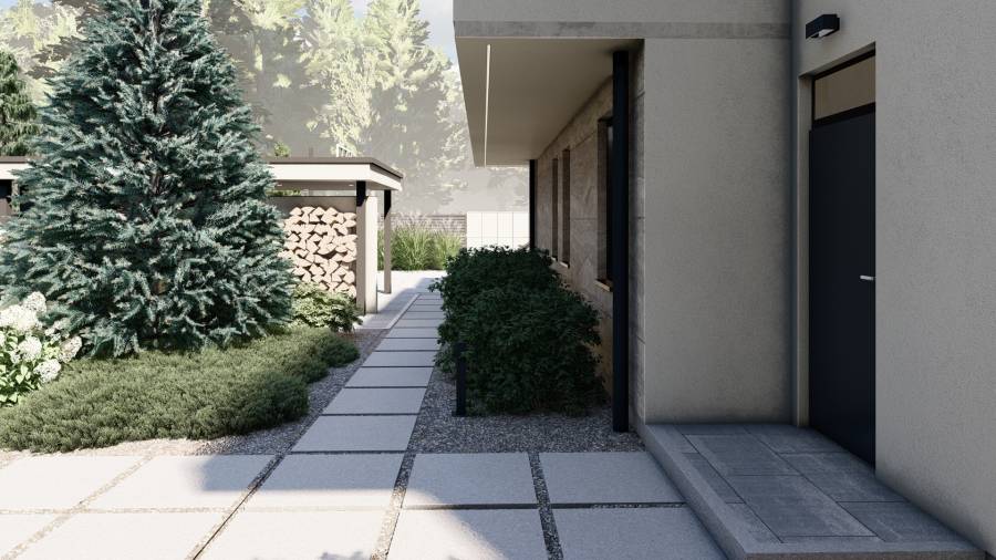 Nowoczesny ogród z basenem – Tarnowskie Góry