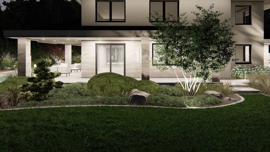 Nowoczesny ogród z basenem – Tarnowskie Góry