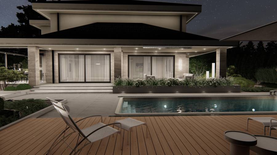 Nowoczesny ogród z basenem – Tarnowskie Góry