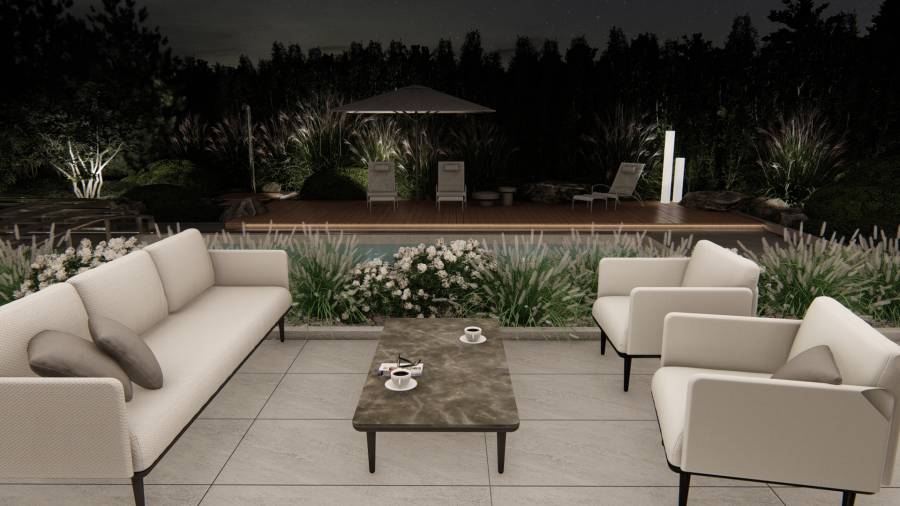 Nowoczesny ogród z basenem – Tarnowskie Góry