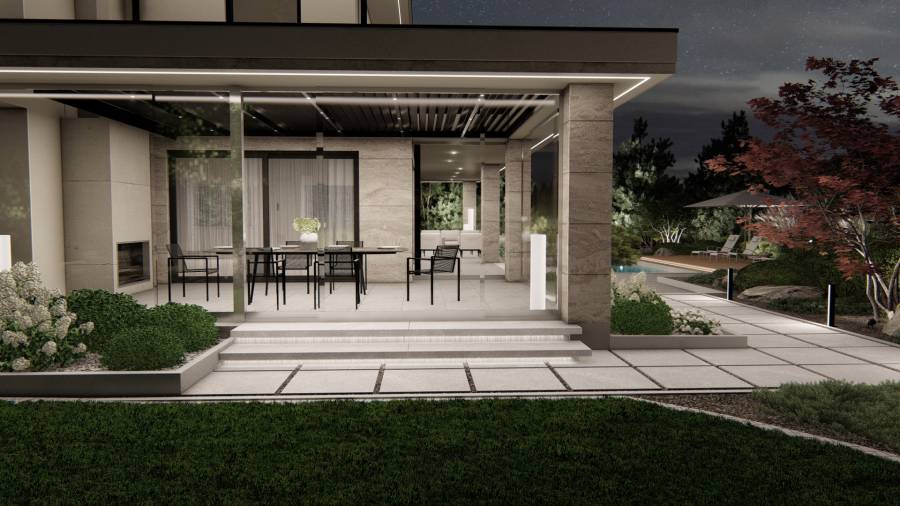 Nowoczesny ogród z basenem – Tarnowskie Góry