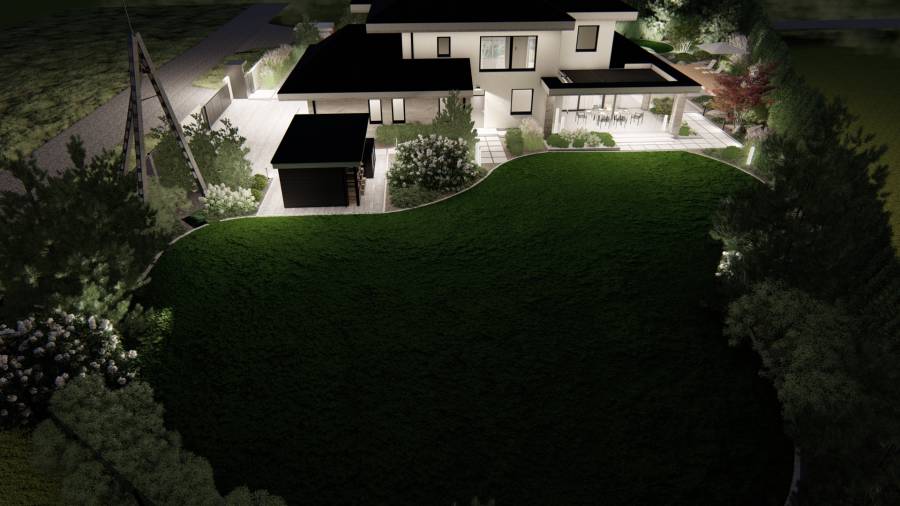 Nowoczesny ogród z basenem – Tarnowskie Góry