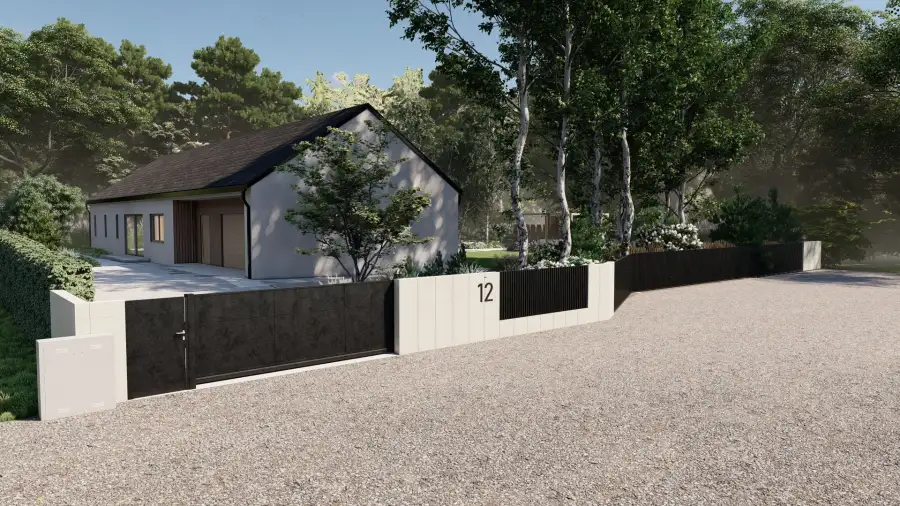 Nowoczesny ogród w leśnym otoczeniu