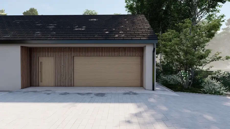 Nowoczesny ogród w leśnym otoczeniu