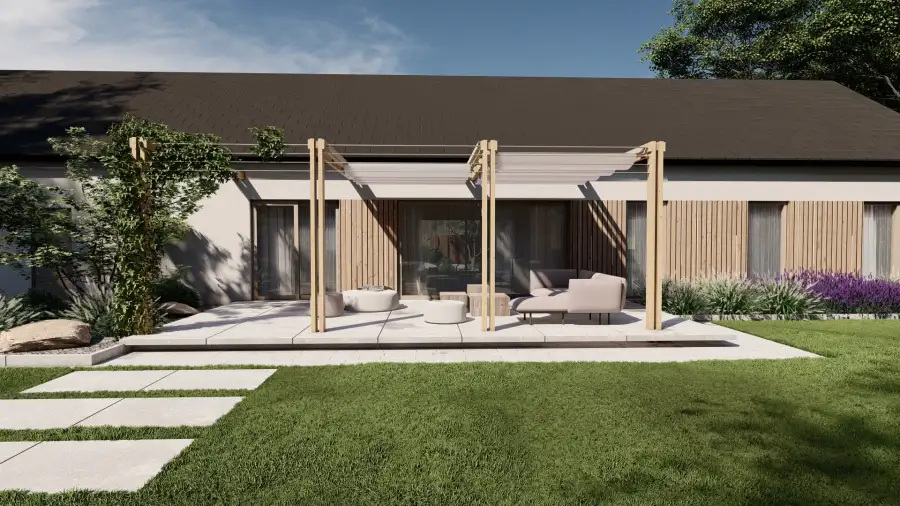 Nowoczesny ogród w leśnym otoczeniu